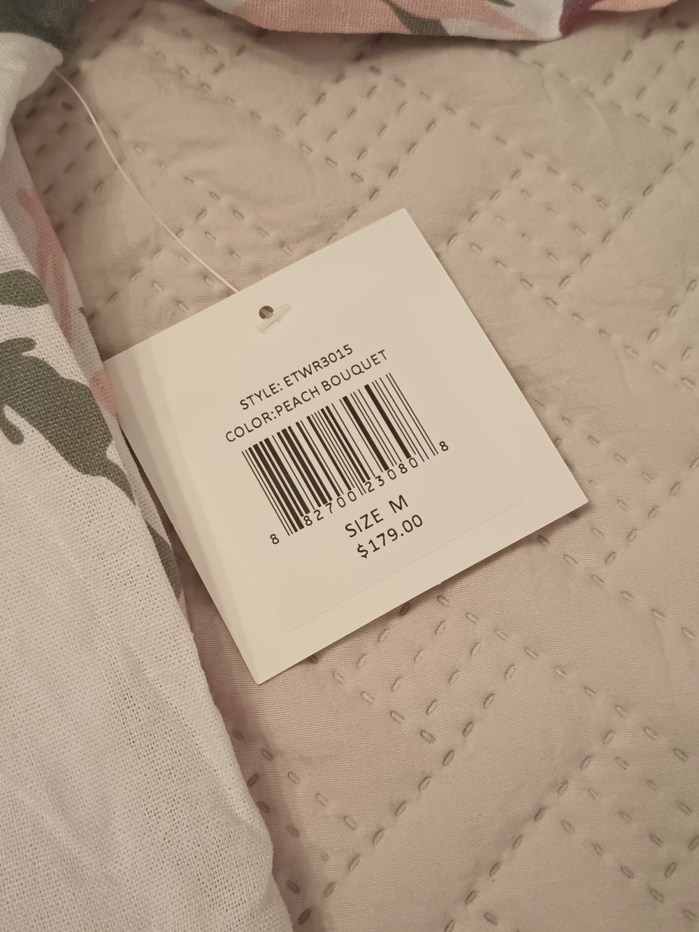 Ellen Tracy Floral Tie-Sleeve Blazer Jacket Linen White with Pink & Olive M - Picture 6 of 9
